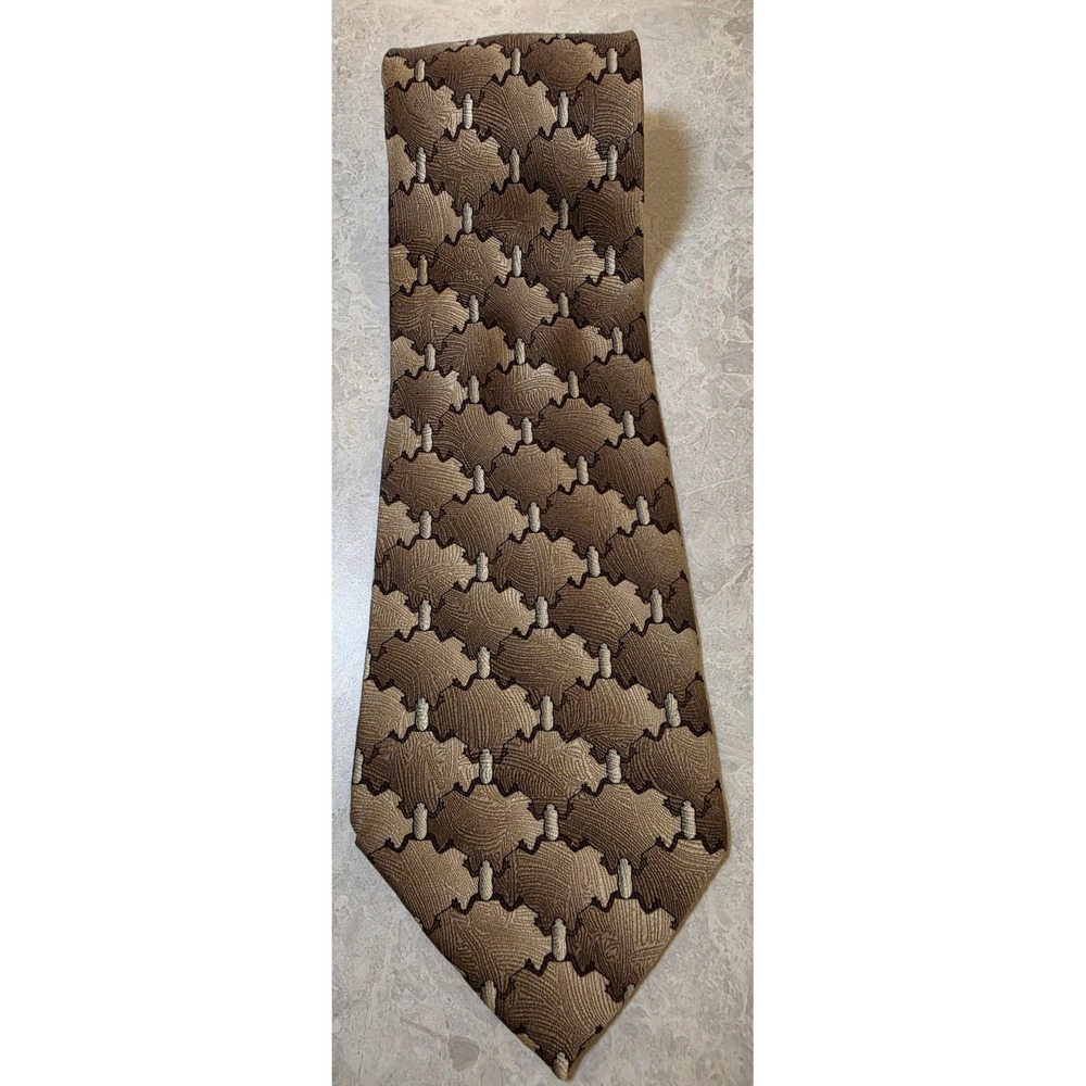 The Nature Conservancy Poison Dart Frog Silk Tie Brown Tan Karen Bierce HandMade